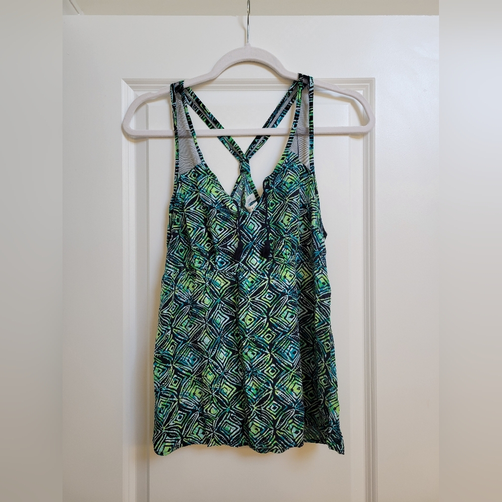 AEROPOSTALE Green Geometric Tunic Tank top S